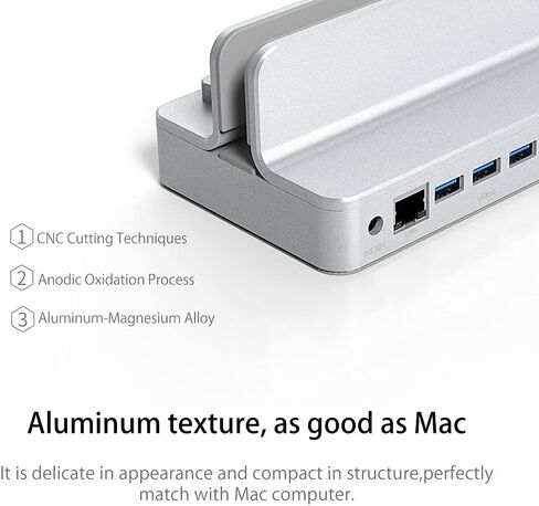 USB C Hub مع حامل حامل قابل للتعديل نوع C إلى USB3.0 RJ45 PD Dock HDMI محول المتوافق مع ملحقات الكمبيوتر الشخصي in Saudi Arabia