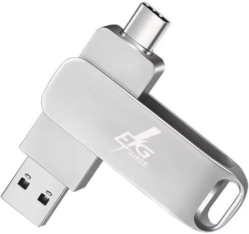 128 جيجابايت من النوع C USB 3.0 محرك أقراص فلاش ، محرك إبهام ، عصا الذاكرة 2 في 1 ، محرك مزدوج ، متوافق مع Android/PC/Mac/Tablet والمزيد (أسود أو فضية) (فضية) in Kuwait