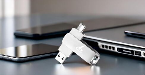 128 جيجابايت من النوع C USB 3.0 محرك أقراص فلاش ، محرك إبهام ، عصا الذاكرة 2 في 1 ، محرك مزدوج ، متوافق مع Android/PC/Mac/Tablet والمزيد (أسود أو فضية) (فضية) in Kuwait