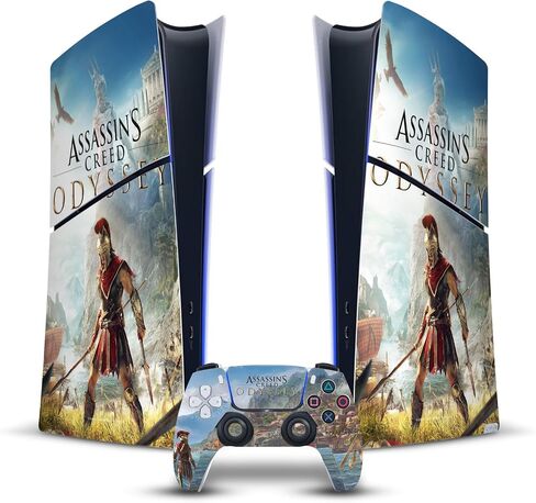 Head Case Designs Officially Licensed Assassin's Creed Alexios With Spear Odyssey Artwork Vinyl Gaming Skin Decal Compatible With PlayStation 5 PS5 Slim Digital Edition Console & DualSense Controller in Saudi Arabia