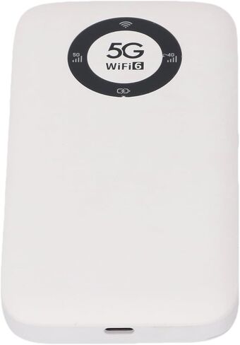 5G Mobile Hotspot ، جهاز توجيه WiFi 6 Wireless مع فتحة بطاقة SIM ، 2.77 جيجابت في الثانية DL 1.25 جيجابت في الثانية ، فرقة 5G توجيه السفر المحمول لدعم السفر المنزلي 16 مستخدمًا (أبيض) in Kuwait