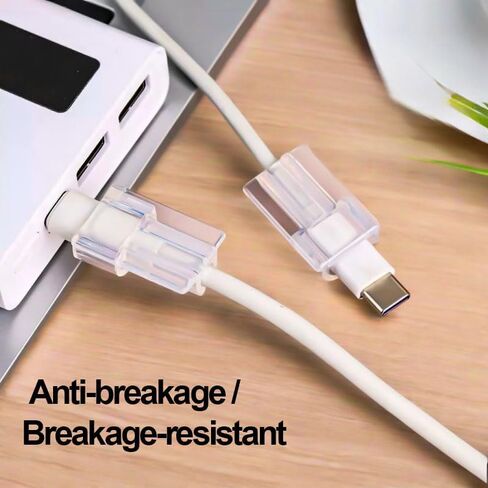 5Pcs Cable Protector for Phone Type-C Charger, Cord Clip Biter, Data Cable Charging Cord Protector, Phone Charger Accessories, Transparent in Saudi Arabia