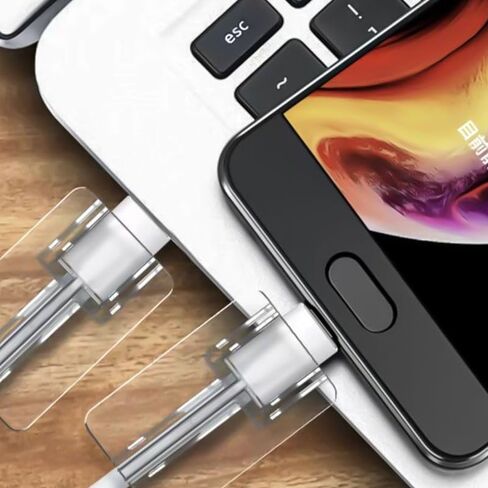 5Pcs Cable Protector for Phone Type-C Charger, Cord Clip Biter, Data Cable Charging Cord Protector, Phone Charger Accessories, Transparent in Saudi Arabia