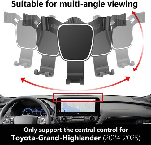 حامل هاتف السيارة لـ Toyota Grand Highlander 2024 2025 Auto Accisories Scircifice Bracket Decoration Decoration Dash Board Mobile Mobile Mobile Mount in Kuwait