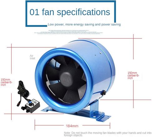 Ventilation Fan 4/6inch Duct Fan Exhaust Fan，Metal Vent Blower Low Noise Fan，Adjustable Speed Duct Fan, Air Ventilator Pipe Ventilation Extractor ventilating Fan(Color:6inch), in Saudi Arabia