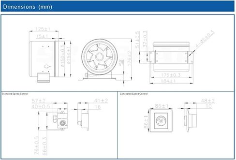 Ventilation Fan 4/6inch Duct Fan Exhaust Fan，Metal Vent Blower Low Noise Fan，Adjustable Speed Duct Fan, Air Ventilator Pipe Ventilation Extractor ventilating Fan(Color:6inch), in Saudi Arabia