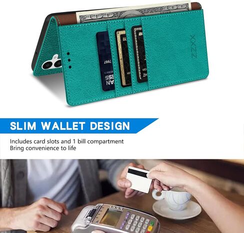 ZZXX لـ Samsung Galaxy A25 Wallet Case مع [RFID LOCKING] SLOT SLOT KICKSTAND MAGNECTER LEATHER LEATH FLIP FLIP PROVERECTION ALPER in Kuwait