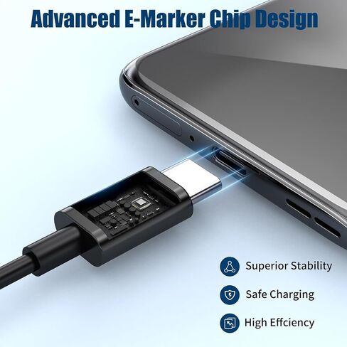Motorola Phone Charger Android Phone Fast Charger Type C to -type C Charging Cable Coll 6.6ft for Motorola Edge 50 Ultra 60 40 30/Moto G Power 2025 Charger G86 G75 G100 G96/RAZR 2025 60 40 40 in Kuwait