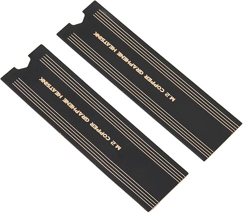 Akozon M.2 S Graphene Heatsink High Thermal Conductivity Rapid Cooling NVMe Copper Graphene Heatsink for Laptops and PCs (2pcs Copper Foil Graphene Heat Sink) in Saudi Arabia