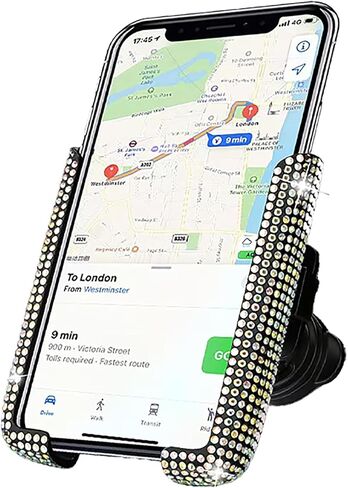 حامل تركيب هاتف Universal للهاتف الخاص بـ iPhone & Android - حامل هاتف الهواء القابل للتعديل 360 درجة ، وملحقات سيارة خالية من اليدين مع مقطع قوي ، متوافق مع جميع الهواتف الذكية (الماس) in Kuwait