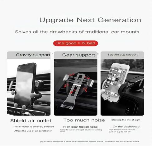 حامل تركيب هاتف Universal للهاتف الخاص بـ iPhone & Android - حامل هاتف الهواء القابل للتعديل 360 درجة ، وملحقات سيارة خالية من اليدين مع مقطع قوي ، متوافق مع جميع الهواتف الذكية (الماس) in Kuwait
