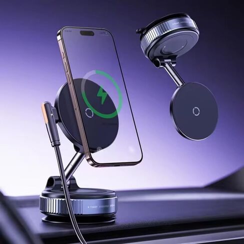 Magnetic Phone Holder for Car 360° Adjustable Magsafe Car Mount - Compatible All Smart Device Phone Mount, Secure GPS & Call, Magsafe Accessories & Car Stuff - Black in Saudi Arabia