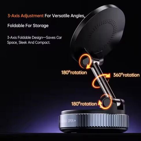 Magnetic Phone Holder for Car 360° Adjustable Magsafe Car Mount - Compatible All Smart Device Phone Mount, Secure GPS & Call, Magsafe Accessories & Car Stuff - Black in Saudi Arabia