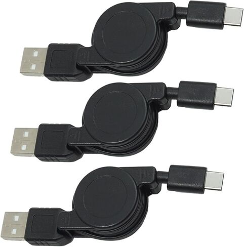 3 أجهزة كمبيوتر قابلة للسحب من شاحن الكبلات USB C القابل للتراجع ، وتصميم متين وخالي من التشابك متوافق مع سلسلة iPhone 16 ، و Samsung Galaxy S24 Ultra ، و Android ، وأكثر من ذلك للسيارات والسفر والاستخدام اليومي in Kuwait