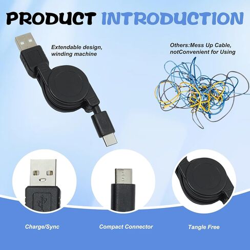 3 أجهزة كمبيوتر قابلة للسحب من شاحن الكبلات USB C القابل للتراجع ، وتصميم متين وخالي من التشابك متوافق مع سلسلة iPhone 16 ، و Samsung Galaxy S24 Ultra ، و Android ، وأكثر من ذلك للسيارات والسفر والاستخدام اليومي in Kuwait
