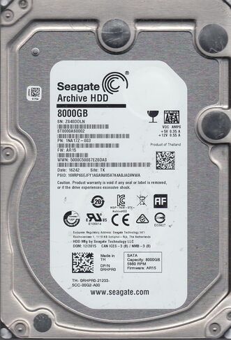 Seagate Archive HDD v2 8TB SATA 6Gb/s 128MB Cache 3.5-Inch Internal Bare Drive with SMR Technology (ST8000AS0022) in Saudi Arabia