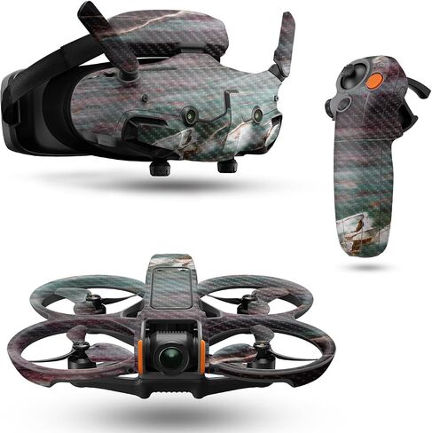 كربون ألياف بدون طيار متوفرة مع DJI Avata 2 Bundle (2024) - Grunge Marble - Premium 3M Vinyl Protction Wrap Cover - من السهل تطبيق | مصنوع في الولايات المتحدة الأمريكية من قبل Mayyskins in Saudi Arabia
