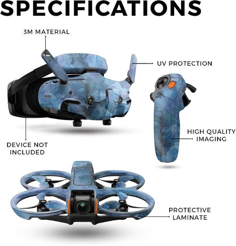 Glossy Glitter Drone Skin متوافق مع DJI Avata 2 Bundle (2024) - Typhoon - Premium 3M Vinyl Detrective Wrap Cover - من السهل تطبيق | مصنوع في الولايات المتحدة الأمريكية من قبل Mayyskins in Kuwait