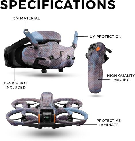 كربون ألياف الطائرات بدون طيار متوافقة مع حزمة DJI Avata 2 (2024) - الرياح الموسمية - غطاء ملصق الواقي فينيل 3M - سهل التطبيق | مصنوع في الولايات المتحدة الأمريكية من قبل Mayyskins in Saudi Arabia