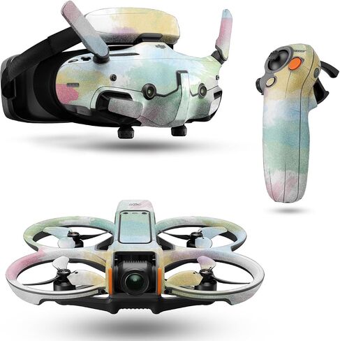 لامع اللمعان الجلد بدون طيار متوافق مع DJI Avata 2 Bundle (2024) - Watercolor White - Premium 3M Vinyl Wrap Wrap Cover - من السهل تطبيق | مصنوع في الولايات المتحدة الأمريكية من قبل Mayyskins in Saudi Arabia