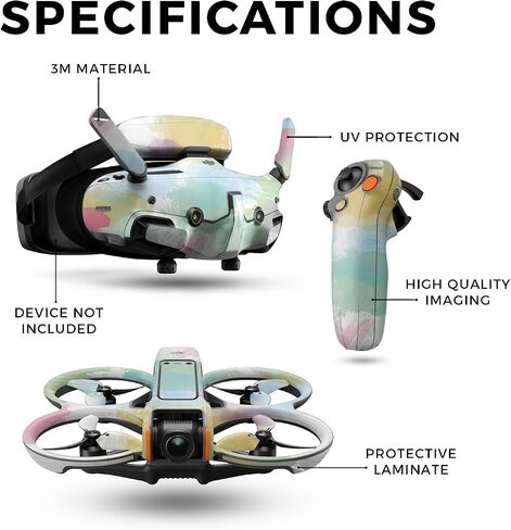 الجلد بدون طيار متوافق مع DJI Avata 2 Bundle (2024) - Watercolor White - Premium 3M Vinyl Protction Wrap Cover - من السهل تطبيق | مصنوع في الولايات المتحدة الأمريكية من قبل Mayyskins in Saudi Arabia
