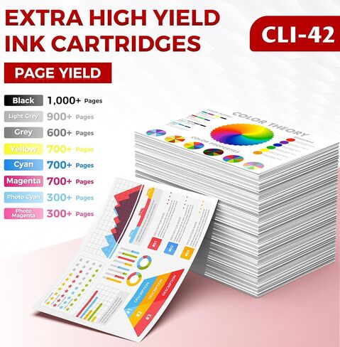 خراطيش حبر CLI-42 متوافقة مع Canon CLI-42 CLI42 CLI 42 حبر Canon Pro 100 حبر للطابعة PIXMA Pro-100 Pro-100s (8 حزمة) in Kuwait