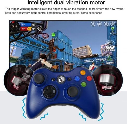 Wired Controller Replacement for Xbox 360 Joypad Vibration Gamepad Joystick for PC Controller for Windows 7/8 / 10(Blue） in Saudi Arabia