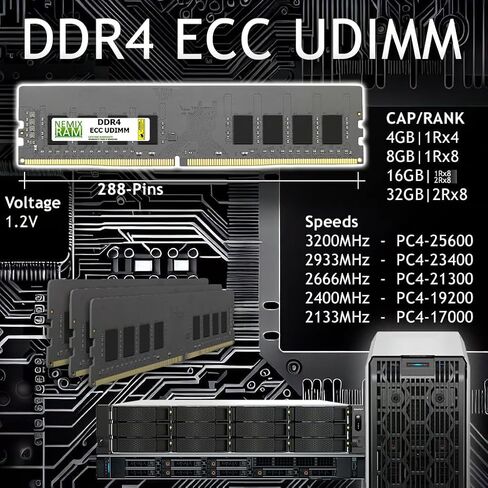 NEMIX RAM 8GB (1x8GB) DDR4 2666MHz PC4-21300 1RX8 1.2V CL19 288-PIN ECC ONDIMM MEMIMEN in Saudi Arabia