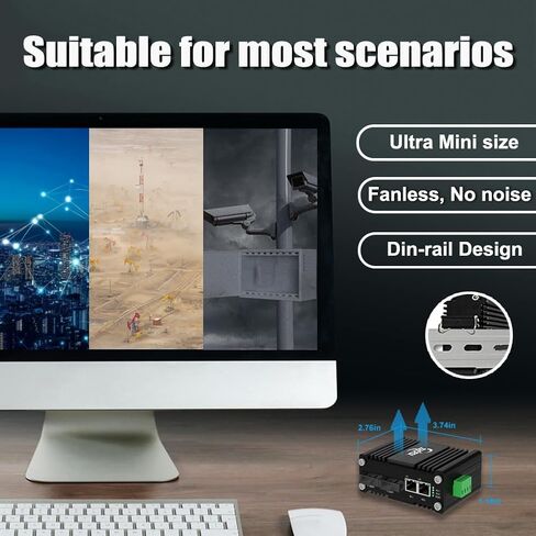 Mini Industrial 2 Port Ethernet Switch مع فتحة SFP ، مفتاح شبكة Gigabit المتصلب الذي يدعم قفرة DIN ، 12 ~ 48VDC مدخلات الطاقة ، -40 درجة فهرنهايت إلى 176 درجة فهرنه in Kuwait