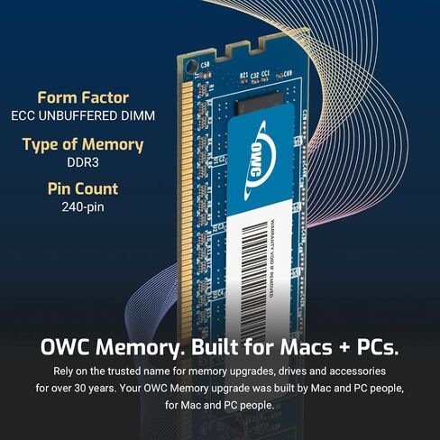 OWC 16GB (2x8GB) DDR3 1600 PC3-12800 CL11 2RX8 240-PIN 1.5V خادم محطة العمل ECC غير محدودة uDIMM RAM متوافقة مع SYNOLOTY NAS DS3615XS RS3614RPXS RS3614XS RS3617XS in Kuwait