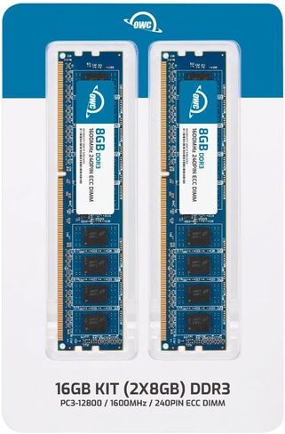 OWC 16GB (2x8GB) DDR3 1600 PC3-12800 CL11 2RX8 240-PIN 1.5V خادم محطة العمل ECC غير محدودة uDIMM RAM متوافقة مع SYNOLOTY NAS DS3615XS RS3614RPXS RS3614XS RS3617XS in Kuwait