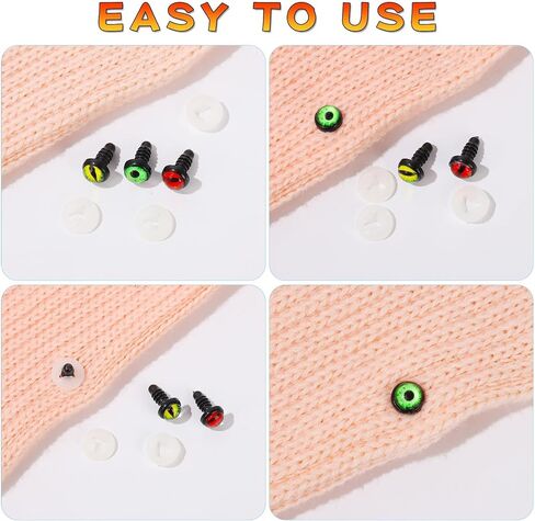 MUCUNNIA 50pcs 16mm Safety Eyes for Amigurumi with Washer Dragon Safety Eyes Crochet Doll Safety Eyes for Stuffed Animals Eyes for Clay Doll Making Toy Craft Crochet Toy in Kuwait