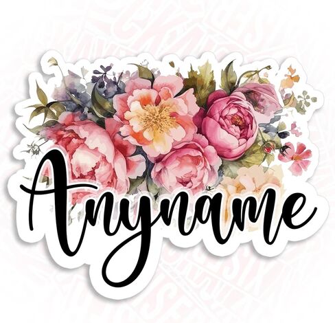 Custom Name Sticker Personalized Vintage Flowers Name Decal Stickers Waterproof Die-Cut Vinyl Laptop, Water Bottle, Kindle, Phone, Mug, Tumbler, Funny Birthday Gifts for Her Him in Saudi Arabia