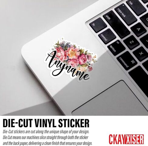 Custom Name Sticker Personalized Vintage Flowers Name Decal Stickers Waterproof Die-Cut Vinyl Laptop, Water Bottle, Kindle, Phone, Mug, Tumbler, Funny Birthday Gifts for Her Him in Saudi Arabia