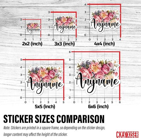 Custom Name Sticker Personalized Vintage Flowers Name Decal Stickers Waterproof Die-Cut Vinyl Laptop, Water Bottle, Kindle, Phone, Mug, Tumbler, Funny Birthday Gifts for Her Him in Saudi Arabia