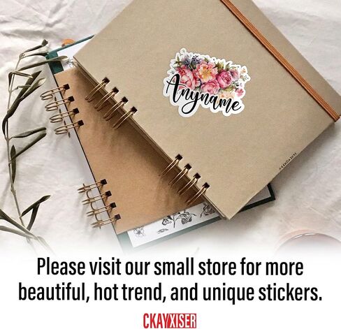 Custom Name Sticker Personalized Vintage Flowers Name Decal Stickers Waterproof Die-Cut Vinyl Laptop, Water Bottle, Kindle, Phone, Mug, Tumbler, Funny Birthday Gifts for Her Him in Saudi Arabia