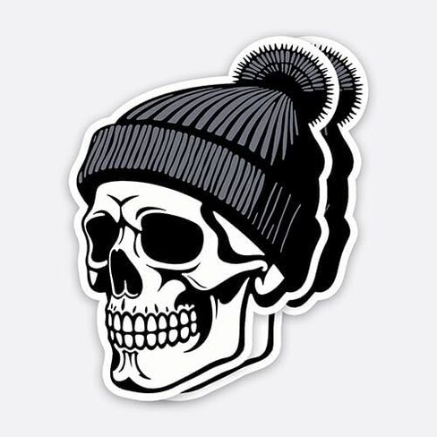 Cool Skull Sticker 2.5" x 3.35" Inch ~ 100% Waterproof Vinyl Sticker Decal, Cool Sticker for Water Bottle, Snowboard, Skateboard in Saudi Arabia