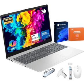 HP 2025 Touchscreen Business Laptop, 15.6" FHD LED, Intel 13th Gen i7-1355U, Intel Iris Xe Graphics, 64 GB DDR4, 2 TB SSD, Lightweight & Portable, Copilot AI, Wi-Fi 6, Windows 11 Pro, w/Accessories in Kuwait