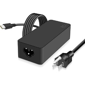 65W USB-C Laptop Charger for Lenovo ThinkPad T14, T15, T16, E14, E15, E480, E490, X1 Carbon, X13 Yoga, Type-C Chromebook Charger for Dell, HP, Asus, LG in Saudi Arabia