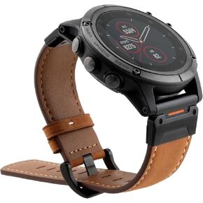 Abanen Genuine Leather Watch Band for Garmin Fenix ​​8 47mm / Epix Pro 47mm / Instinct 3 45mm ، QuickFit Retro Classic Wrist Strap for Fenix ​​7/6/5 ، Quatix 7 in Kuwait