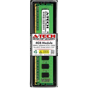 A-Tech 4GB RAM Replacement for Ramaxel RMR5040MM58F9F-1600 | DDR3/DDR3L 1600MHz PC3L-12800 UDIMM Non-ECC 2Rx8 1.35V 240-Pin Memory Module in Kuwait