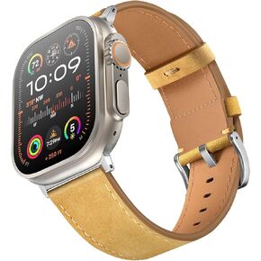 نطاقات جلدية نطاقات متوافقة مع Apple Watch Ultra 2 Band 49mm 46mm 45mm 44mm 42mm (سلسلة 3/2/1) للنساء للرجال ، حزام بديل للجلد الأصلي لـ IWatch Ultra SE 10 9 8 7 6 5 4 in Kuwait