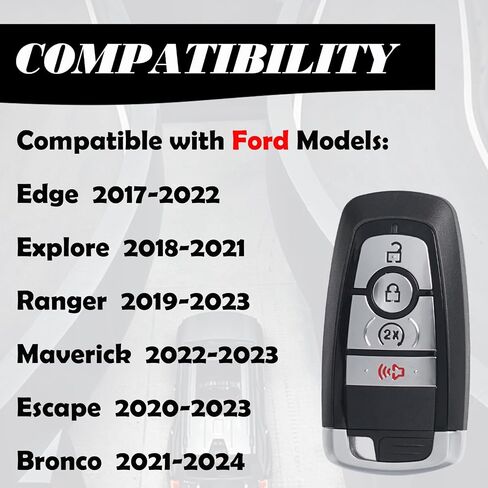 ميكانيكي مفتاح الاستبدال FOB FOB for Ford Edge Explore Ranger Maverick Escape Bronco 2017-2024 الإدخال غير المفتاح التحكم عن بُعد M3N-A2C931426 M3N-A2C93142600 902MHZ in Saudi Arabia