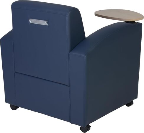 Romig Stellar Tablet Arm Chair with 360-Degree Swiveling Tablet, Black Upholstery, Java Finish, Ergonomic Design for Office, Home, Study, or Lounge Seating in Saudi Arabia