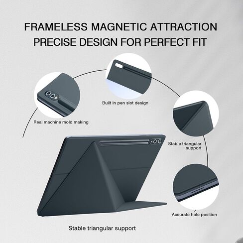 Magnetic Case for Samsung Galaxy Tab S10 FE/S9 FE 10.9" /S9 11" /S10 Lite (SM-X400/X520/X526B/X510/X516B/X710/X716B) Tablet with S-Pen Holder, Auto Wake/Sleep Smart Tablet Cover, Grey in Saudi Arabia