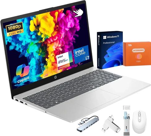 HP 2025 جهاز كمبيوتر محمول يعمل باللمس ، 15.6 "FHD LED ، Intel 13th Gen I7-1355U ، Intel Iris XE Graphics ، 64 GB DDR4 ، 2 TB SSD ، خفيفة الوزن ومحمولة ، COPILOT AI ، WI-FI 6 ، Windows 11 Pro ، in Saudi Arabia