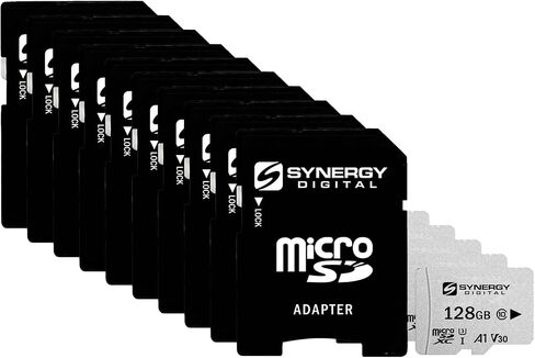 Synergy Digital 128GB Micro SDXC Secure Digital UHS-I Memory Cards, Compatible with Samsung G930W8 Cell Phone - Class 10, U3, 100MB/s, 300 Series - Pack of 10 in Saudi Arabia
