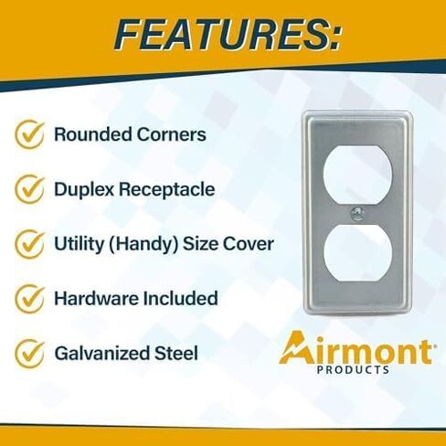 Outlet Box Kit, 2x4'' Utility Electrical Box, Tamper Resistant 20 Amp Duplex Receptacle Outlet, Duplex Receptacle 2x4'' Cover, Green Pigtail Grounding Wire and Screw, Ten 1/2'' Knockouts in Kuwait