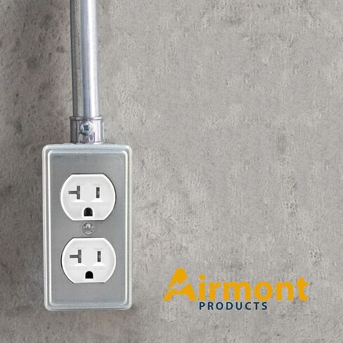 Outlet Box Kit, 2x4'' Utility Electrical Box, Tamper Resistant 20 Amp Duplex Receptacle Outlet, Duplex Receptacle 2x4'' Cover, Green Pigtail Grounding Wire and Screw, Ten 1/2'' Knockouts in Kuwait