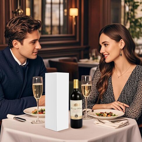 ROSEGLD 2 علب هدايا النبيذ 13x4.1x3.8 بوصة، علب هدايا الزجاجات للمشروبات الكحولية والشمبانيا، علب هدايا قابلة للطي بإغلاق مغناطيسي (ذهبي وردي لامع مع نسيج شبكي) in Kuwait